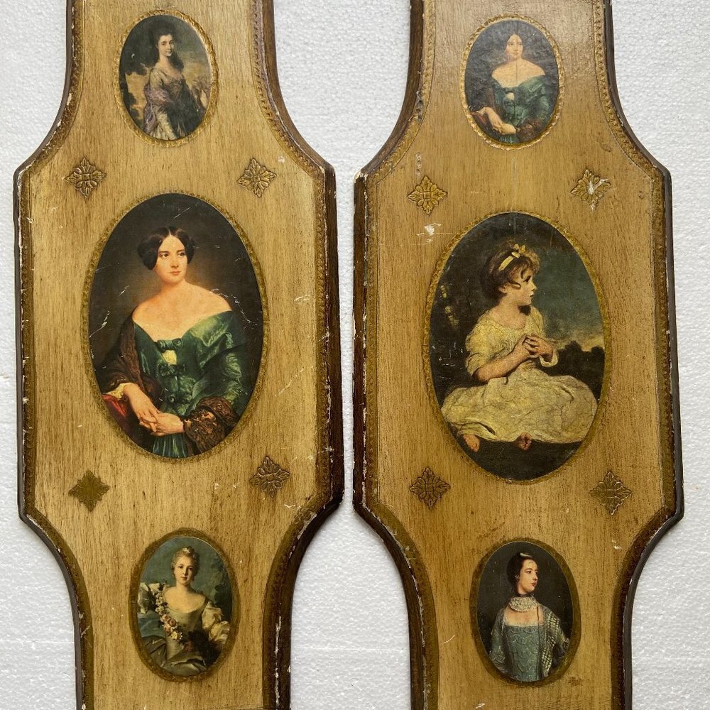 Vintage Pictorial Pictures Hanging Victorian Women